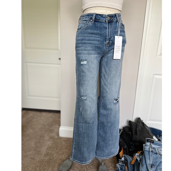 Risen High Rise Wide Leg Jeans (RDP5527) Medium Wash NWT - Picture 1 of 10